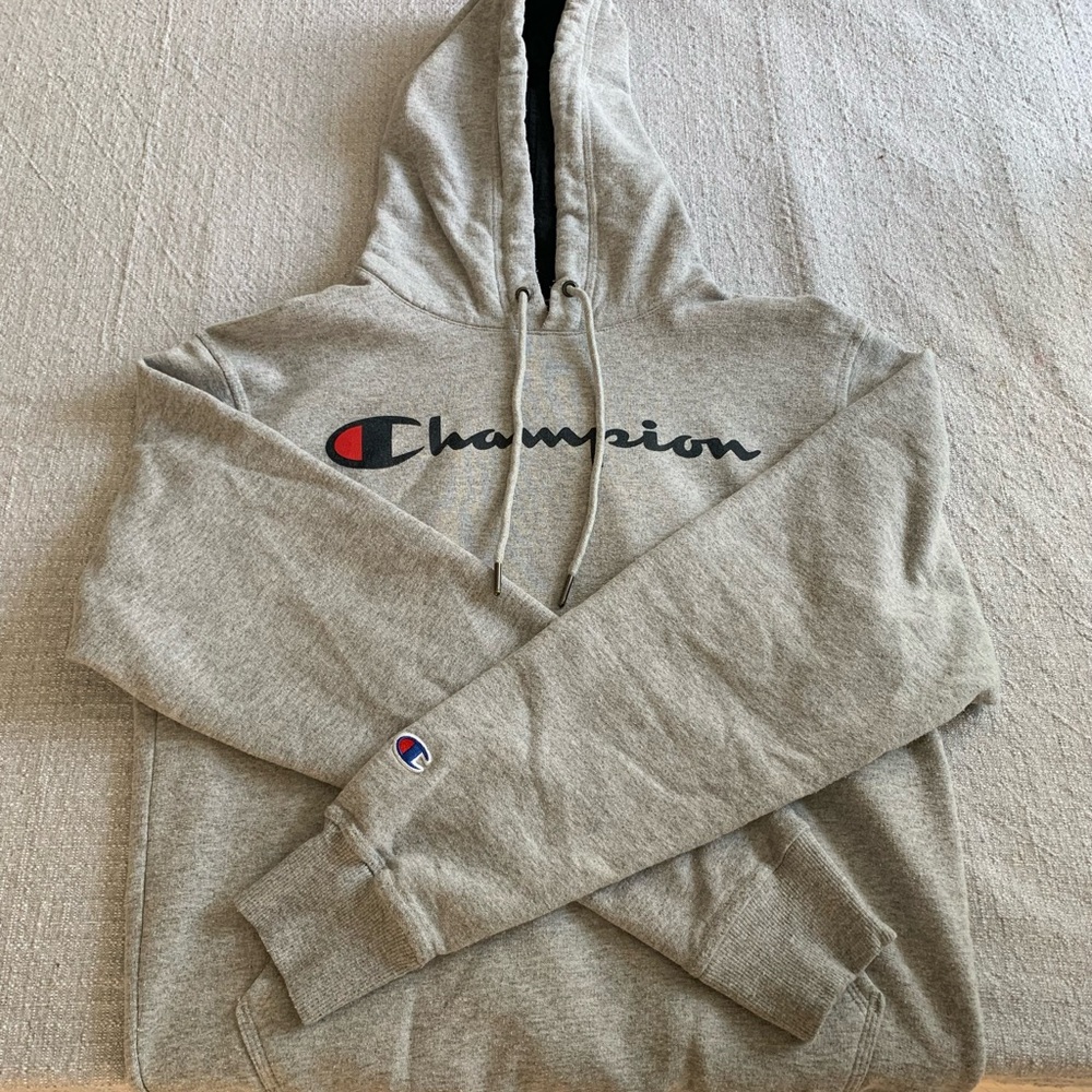 Champion, grey hoodie, size S